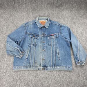 Dickies Branders Denim Jacket Mens XXL Blue Trucker Vintage Distressed Workwear